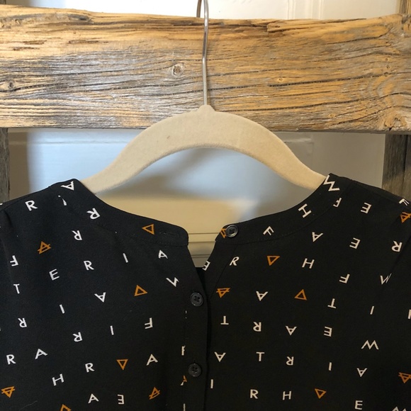 TWIK Black Lettered Pattern Blouse - Picture 2 of 8